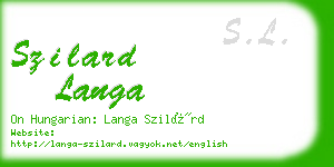 szilard langa business card